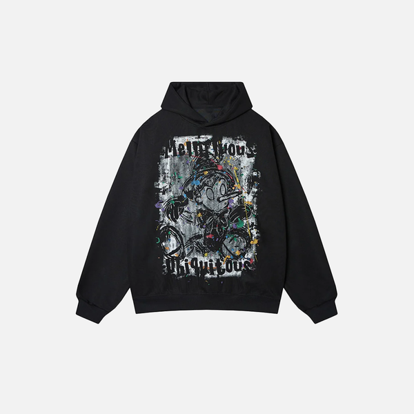Chic Graffiti Graphic Urban Beat Sweatshirt alternatif görünüm