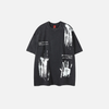 Effortless Power-Print Letter Graffiti Hip Hop T-Shirt