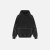 Faded Distressed Front-Pocket Mosaic Sweatshirt