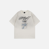 Fashionable Raw-Edge Stellar Drop-Shoulder Visual Print T-Shirt