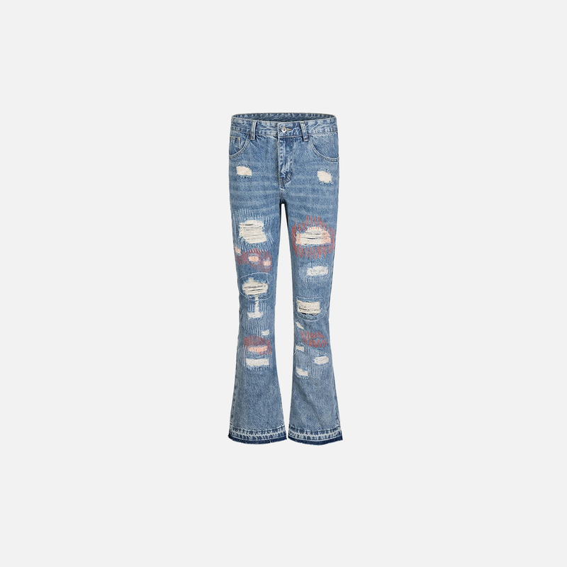 Blue Faded Bell Denim