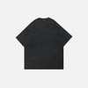 Noir-Edge Acid-Rinsed Black Hip Hop Short Sleeve T-Shirt