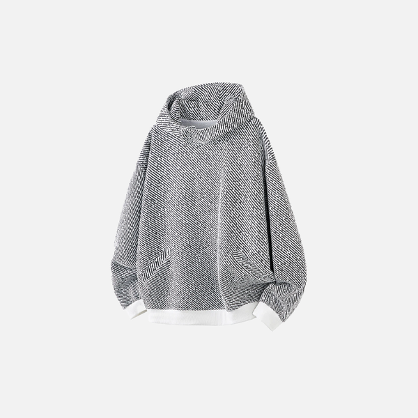 2000s Lazy Striped Oversized Knit Sweatshirt
