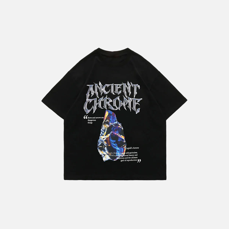 Wide-Body Print Letter Print Short Sleeve T-Shirt