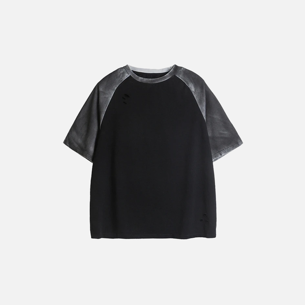 Washed-Out Relaxed-Cut Print Short Sleeve T-Shirt