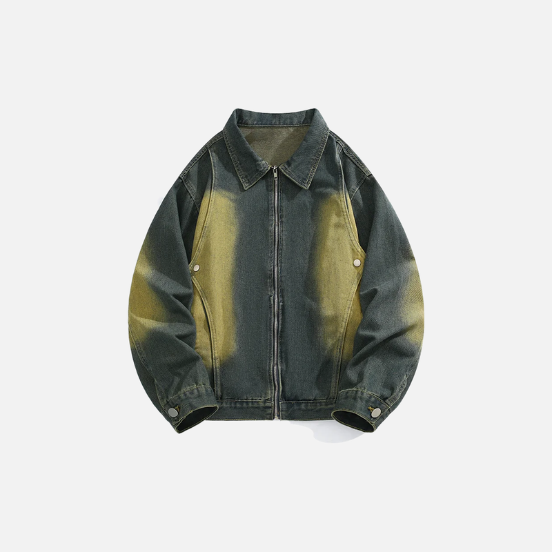 Elevated Faded Western Batik Denim Jacket