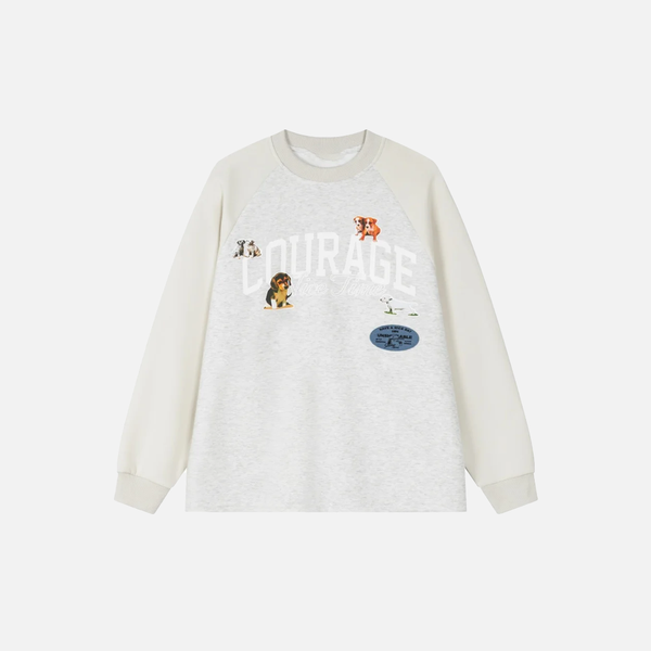 Ventilated Revival Four-Paw Print Raglan Long Sleeve T-Shirt alternatif görünüm
