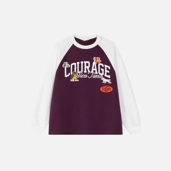 Ventilated Revival Four-Paw Print Raglan Long Sleeve T-Shirt