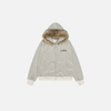 Stripe Fur Fleece Hood Sweatshirt