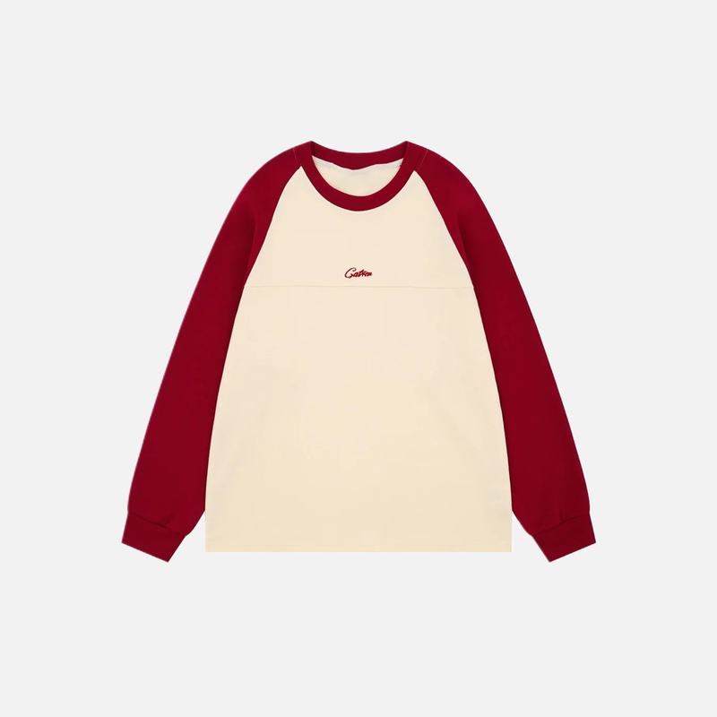Embroidery Hop Hio Letter Flexible Long Sleeve T-Shirt