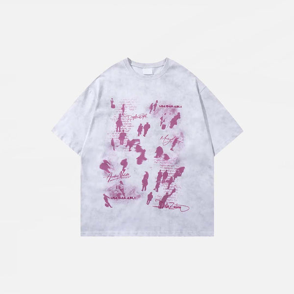 Designed Stamped Dirty-Art T-Shirt alternatif görünüm