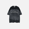 Oversized Street-Culture Grit-Style Stitch-Craft Patch T-Shirt