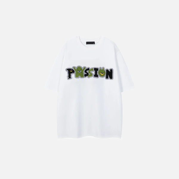 Turn-Of-Era Thread-Work Cartoon Short Sleeve Hip Hop T-Shirt