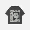 Vintage Anime Baskılı Oversize Tişört, yakın çekim — Navra Wear
