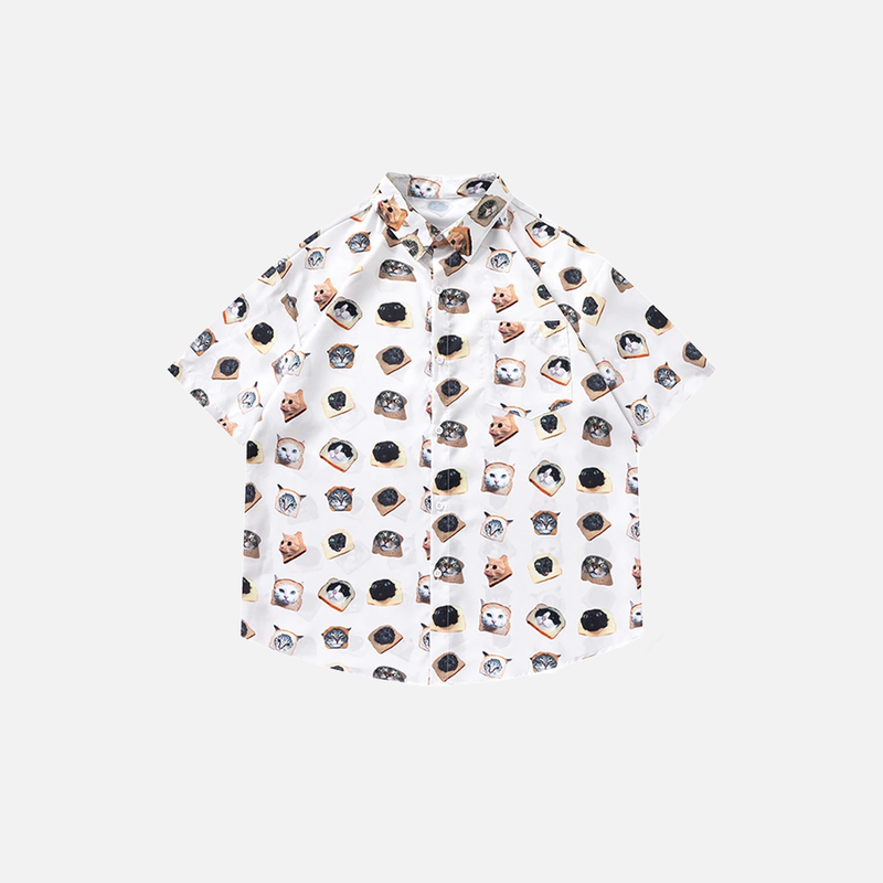 Feline Print Loose Cool Summer Top