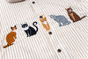 Kedi Baskılı Kısa Kollu Gömlek, kombin görünüm — Navra Wear
