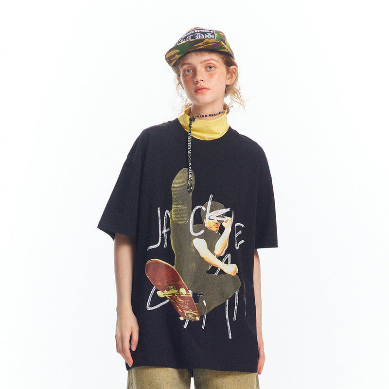 Stand-Out Character Patterned Laid-Back Fit T-Shirt