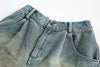 Brushstroke Denim Shorts