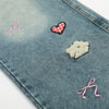 Cartoon Love Stitchwork Denim