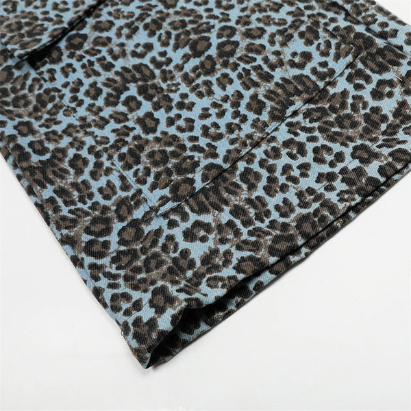 Wild Print Flare Leg Street Pants alternatif görünüm