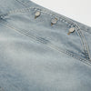 Western Style Decorative Button Denim Trousers