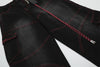 Wide Leg Zincir Baskılı Jean Pantolon, arka görünüm — Navra Wear