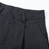 Flanging Distinctive Plain Tone Wide Denim Shorts