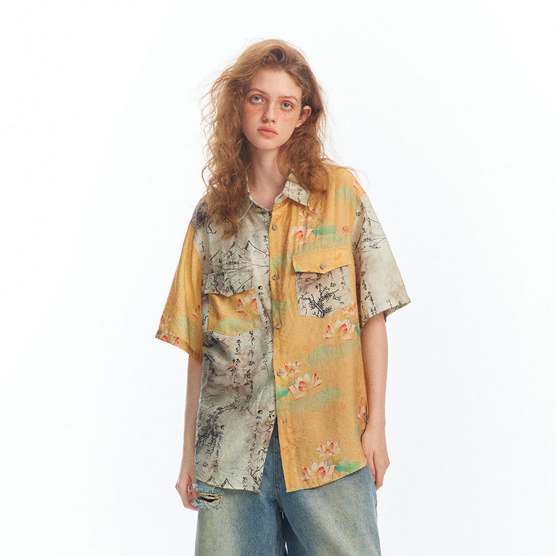 Ink Mountain Art Short Sleeve Top