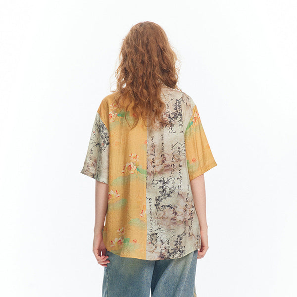 Ink Mountain Art Short Sleeve Top alternatif görünüm