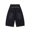 Double Layer Dye Denim Shorts
