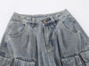 Vintage Wide Leg Jean Pantolon, yakın çekim — Navra Wear