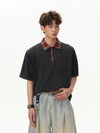 Off-Duty Plaid Bright-Days Half-Zip Sport-Collar T-Shirt