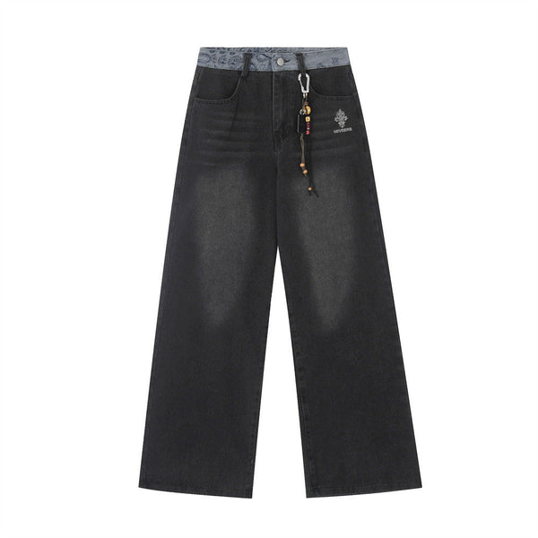 Colorful Stitched Classic Leg Denim