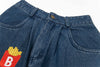 Cartoon Stitched Denim Bell Leg Denim