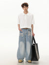 Mono-Color Color European Collar-Knit T-Shirt