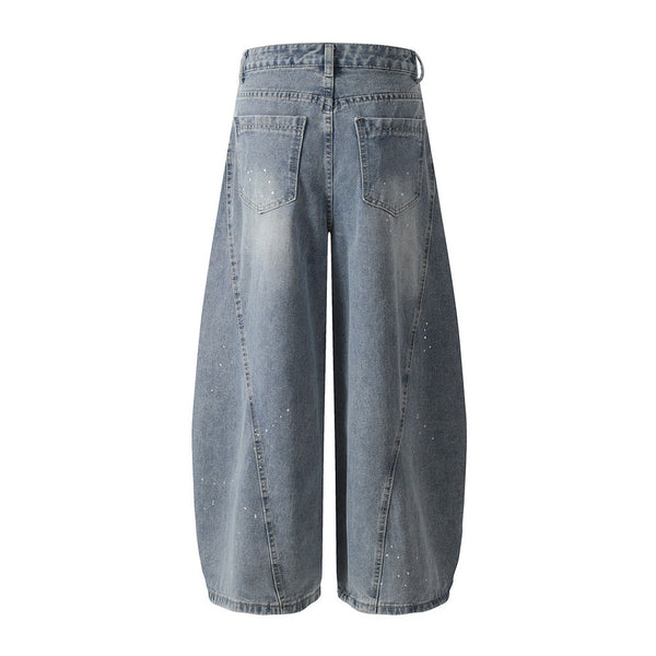 Paint Splash Wide Denim Trousers alternatif görünüm