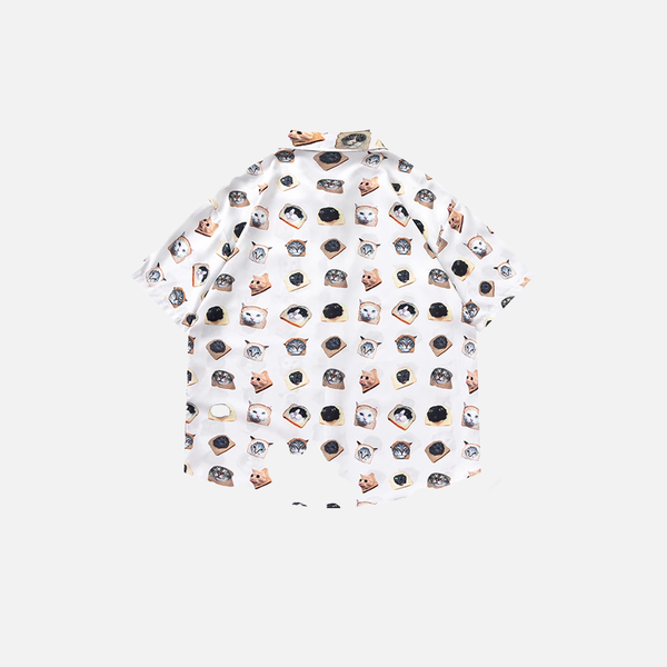 Feline Print Loose Cool Summer Top alternatif görünüm