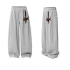 Vintage Wide Leg Mozaik Desenli Jogger, yan görünüm — Navra Wear