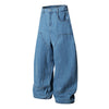 Faded Metro Denim Bell-Leg Utility Denim