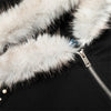 Beaded Hood Plush Cropped Sweatshirt