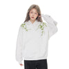 Women Cozy Floral Embroidered Sweatshirt