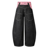 2000s Chic Plaid Mosaic Bell Leg Relaxed Denim