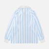 Polished Multi-Stripe Relaxed Fit V-Neck Long-Sleeve T-Shirt