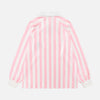 Polished Multi-Stripe Relaxed Fit V-Neck Long-Sleeve T-Shirt