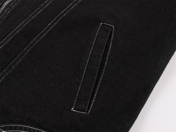 Heavy-Duty Deconstructed Mosaic Denim Jacket alternatif görünüm