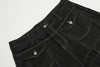 Yıkanmış Yırtık Detaylı İspanyol Paça Jean Pantolon, yakın çekim — Navra Wear
