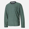 Back-In-Time Line-Pattern Breezy-Cut Crewneck Long Sleeve T-Shirt
