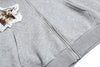 Kalp Baskılı Fermuarlı Sweatshirt, yakın çekim — Navra Wear