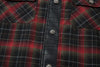 Leather-Touch Plaid Single Breasted Shirt