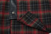 Leather-Touch Plaid Single Breasted Shirt